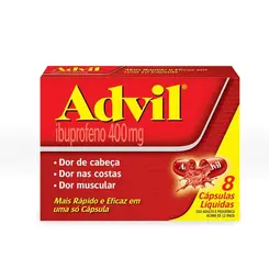 Advil Extra Alívio Ibuprofeno 400mg - 8 Cápsulas