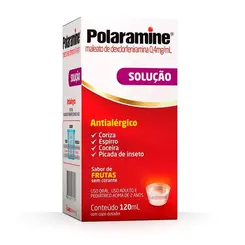 Polaramine Antialérgico Maleato de Dexclorfeniramina 0,4mg/ml Solução Oral Sabor Frutas 120ml