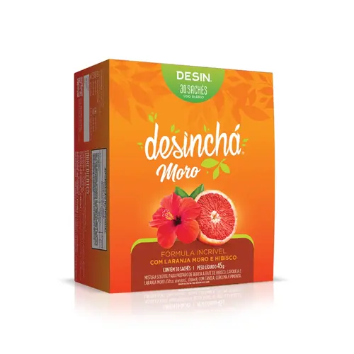 Chá Sabores Laranja Moro + Hibisco Desinchá - 30 Sachês