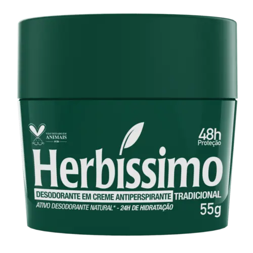 Desodorante Antitranspirante Creme Tradicional 48h Herbíssimo - 55g