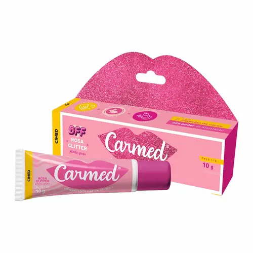 Hidratante Labial Carmed BFF Rosa Glitter Efeito Gloss - 10g
