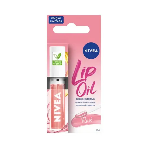 Brilho Labial Nutritivo Nivea  Lip Oil Rosé - 5,5ml