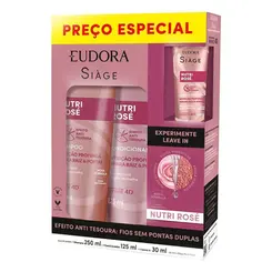 Kit Siàge Eudora Nutri Rosé Shampoo 250ml + Condicionador 125ml + Leave-in 30ml