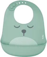 Babador De Silicone Com Pega Migalhas Gumy Verde Buba- 1 unidade