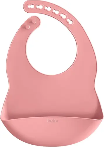 Babador Em Silicone  Pega Migalhas Rosa Buba - 1 unidade