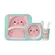 Kit Refeição em Bambu Gatinho Buba - 5 peças