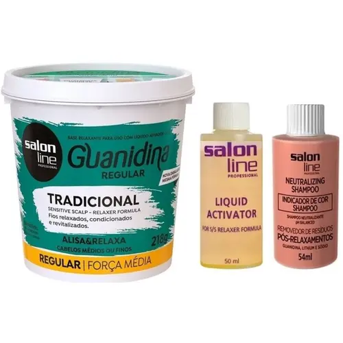 Guanidina Regular Cabelos Médios E Finos Salon Line - 218g