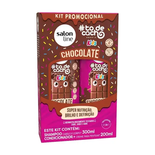 kit Shampoo + Condicionador #Todecacho Chocolate Salon Line kids - 300ml