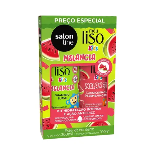 kit Shampoo + Condicionador meu liso kids melancia salon line - 300ml