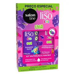 kit Shampoo + Condicionador meu liso  uva Salon Line kids - 300ml