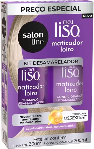 Kit Shampoo + Condicionador  Meu Liso Matizador Loiro Salon Line - 200ml