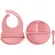 Kit Refeição Ventosa Em Silicone Rosa Buba - 3 peças