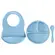 Kit Refeição Ventosa Em Silicone Azul Buba - 3 peças