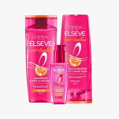 Kit Shampoo200 ml + Cond. 200ml + Sérum 100 ml Liso dos sonhos Elseve - 1 un.