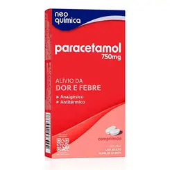 Paracetamol 750mg Genérico Neo Química - 20 comprimidos