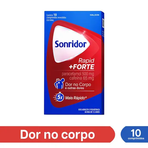 Sonridor Rapid + Forte Paracetamol 500mg + Cafeína 65mg Bayer - 10 comprimidos