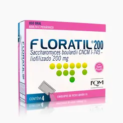 Probiótico Floratil 200mg - 4 envelopes de 1g