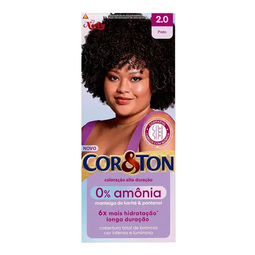 Tintura Creme Niely 0% Amônia 2.0 Preto Cor&Ton  - 1 unidade