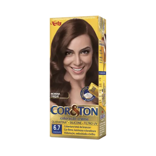 Tinta de Cabelo Permanente Cor&Ton- 6.7 Chocolate Cor&Ton  Niely - 1un