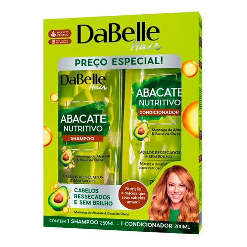 Kit Shampoo + Condicionador Abacate Nutritivo DaBelle - 200ml