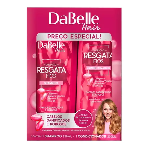Kit shampoo + condicionador resgata fios Dabelle - 200ml
