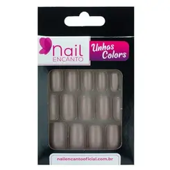 Unhas Color Longa Nude Nail Encanto - 24 Unidades