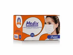 Máscara Descartável Tripla c/ Elástico Medix - Caixa c/50 unidades