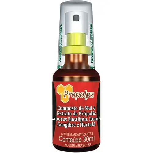 Spray de Mel e Própolis com Eucalipto, Roma, Gengibre e Hortelã Propolyz - 30ml Spray de Mel e Própolis com Eucalipto, Roma, Gengibre e Hortelã Propolyz - 30ml