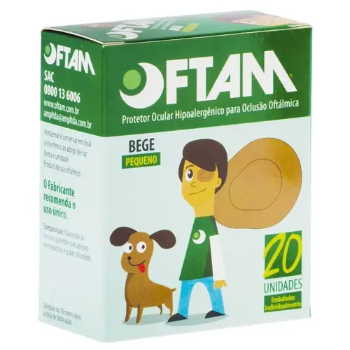 Protetor Ocular Bege Tamanho Pequeno Oftam - 20 Unidades
