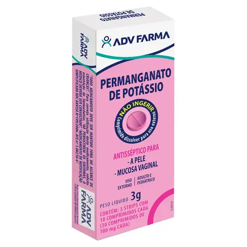 Permanganato de Potássio  100mg ADV Farma - 30 comprimidos