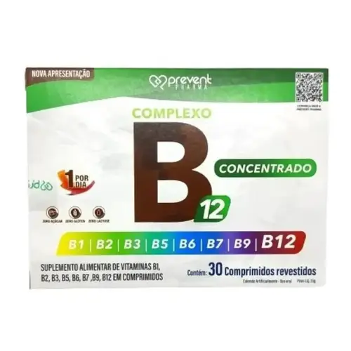 Complexo B12 Concentrado Prevent Farma - 30 Comprimidos