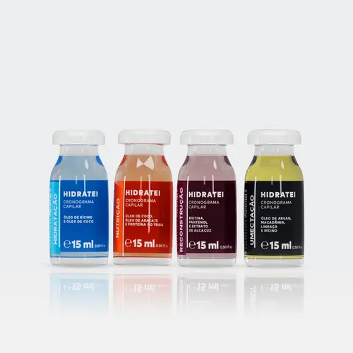 Kit Cronograma Capilar Tratamento Intensivo Hidratei - 4 ampolas 15ml
