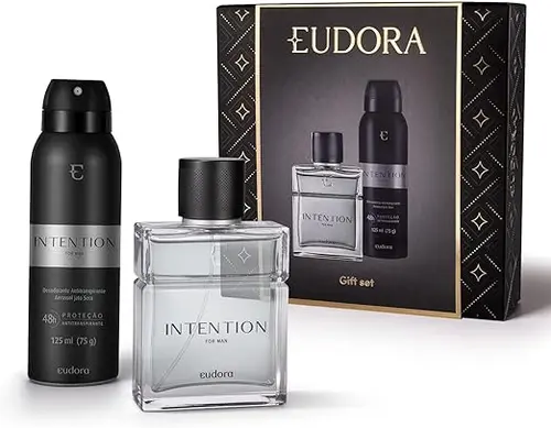 Kit Presente Intention For Man Eudora - Colonia 100ml + Desodorante Antitranspirante Aerossol 125ml/75g Kit Presente Intention For Man Eudora - Colonia 100ml + Desodorante Antitranspirante Aerossol 125ml/75g