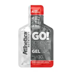 Energético Go! Energy Now Gel Atlhetica Nutrition Morango com Limão Sachê - 30g