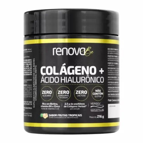 Colágeno + Ácido  Hialurônico Sabor Frutas Tropicais Renova Be - 216g